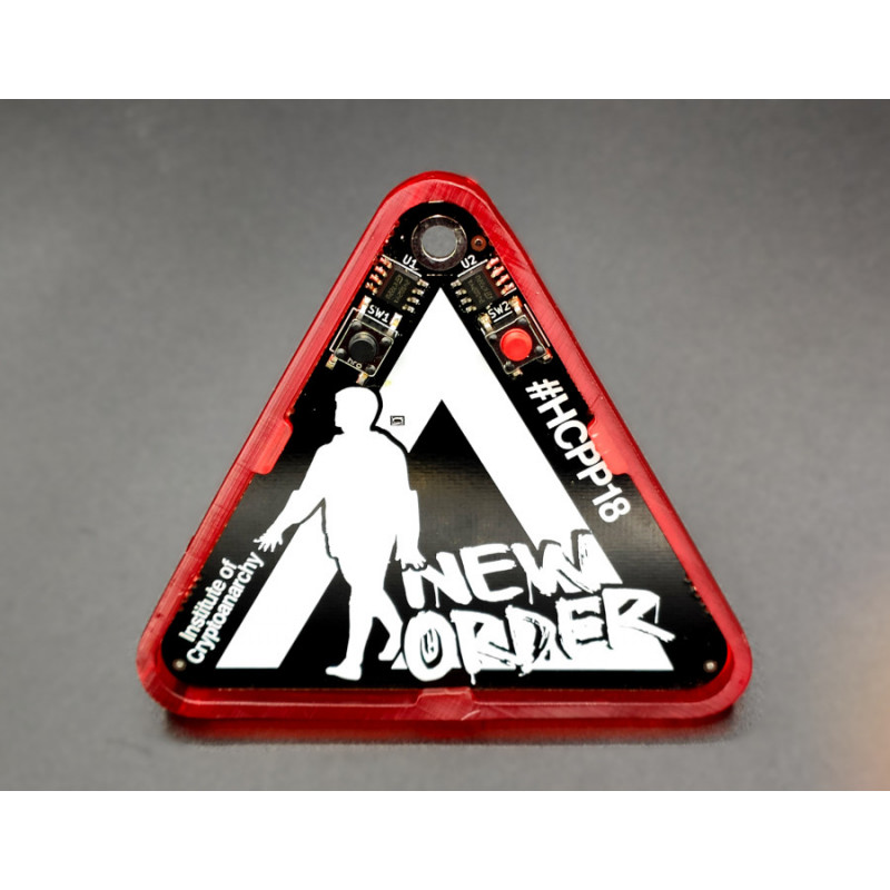 Front face of the HCPP18 badge, New Order.